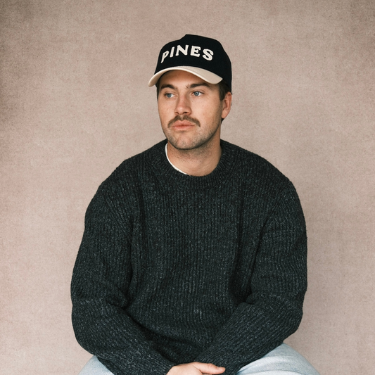 Wool Two-Tone Cap (Navy / Oat)