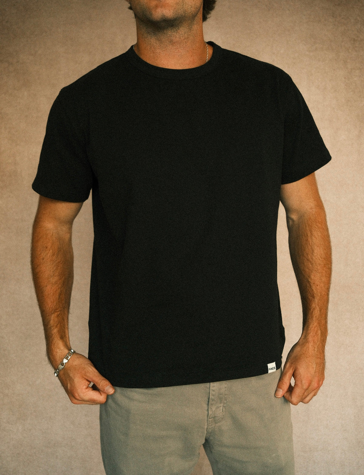 Short-Sleeve Cotton Tee - Black